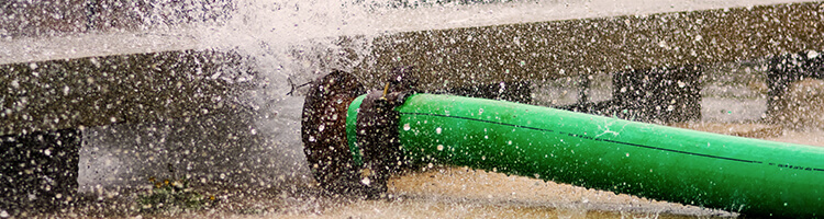 A pipe wasting water