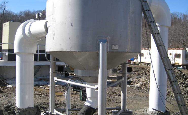 Free standing Grit King system being installed