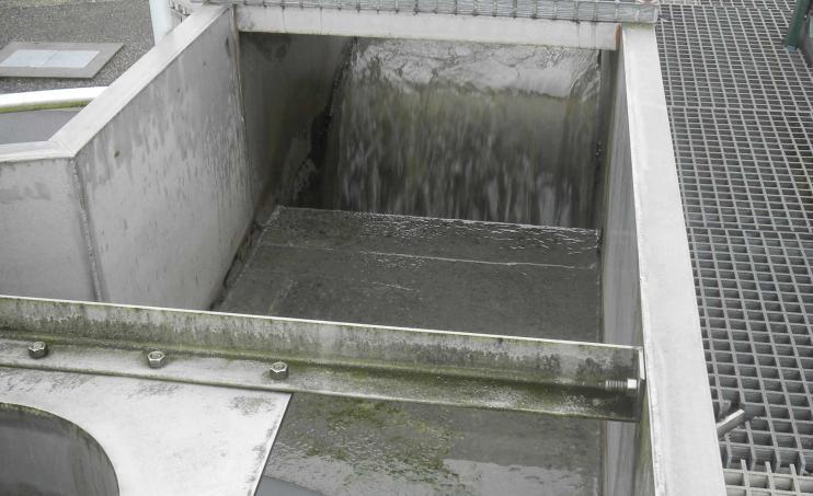 Top view of the Grit King effluent channel